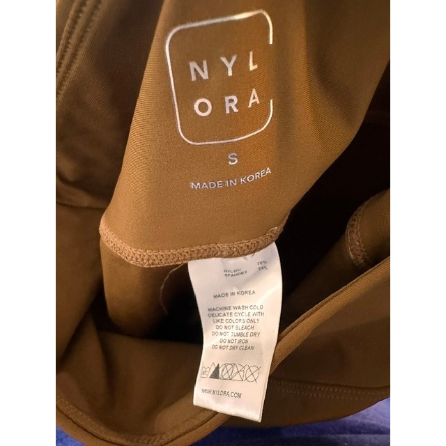 Nylora Biker Shorts Nwt Small Caramel Brown Intermix Activewear High Waist — image 8 of 8
